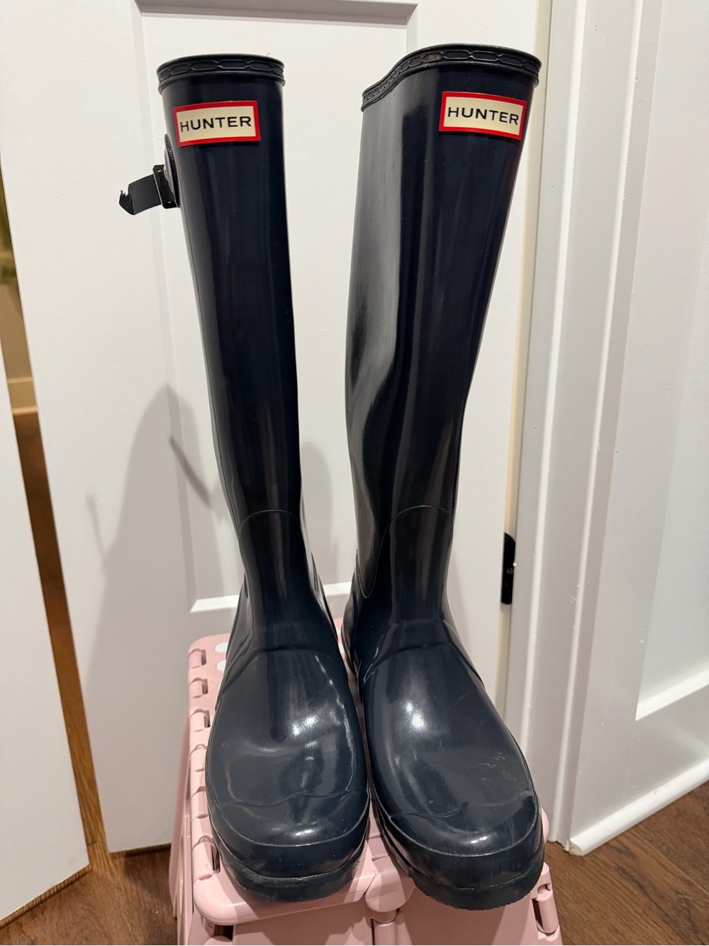 Hunter Tall Rain Boots in Navy/Black